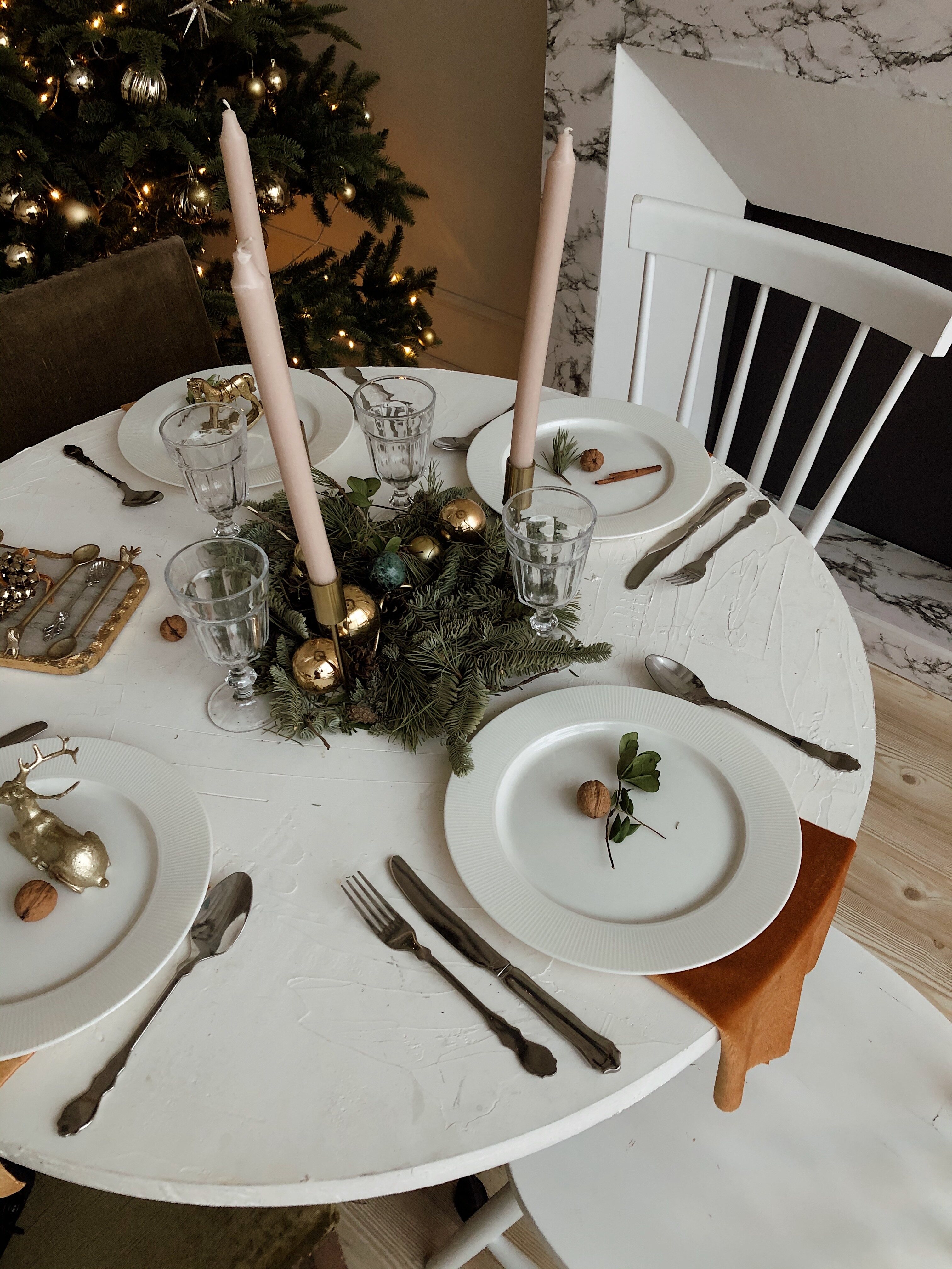 Mesa de Navidad con velas