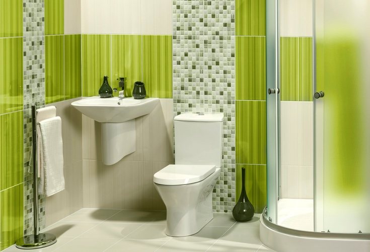 El color verde en baños aporta frescura