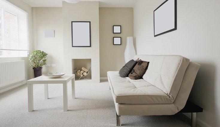 Estilo minimalista aplicado a un pequeño salón