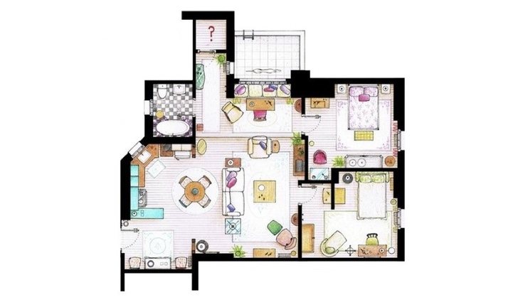 Plano de la casa de Monica Geller / Iñaki Aliste