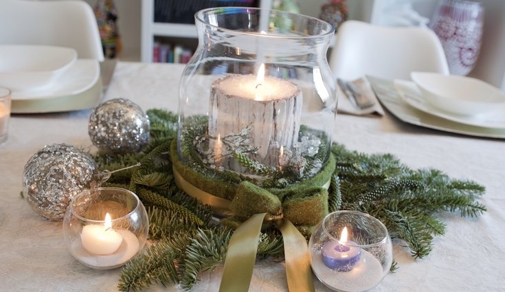 Centro de mesa con velas