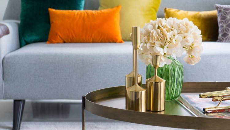 La decoración en oro aporta elegancia y empoderará tu estancia