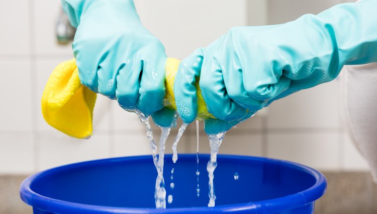 Es recomendable usar guantes para limpiar el horno