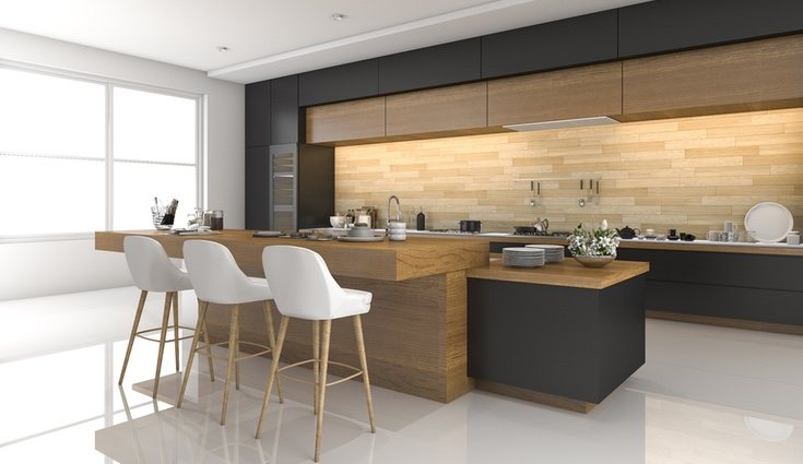 Los muebles de madera maciza son ideales para las cocinas