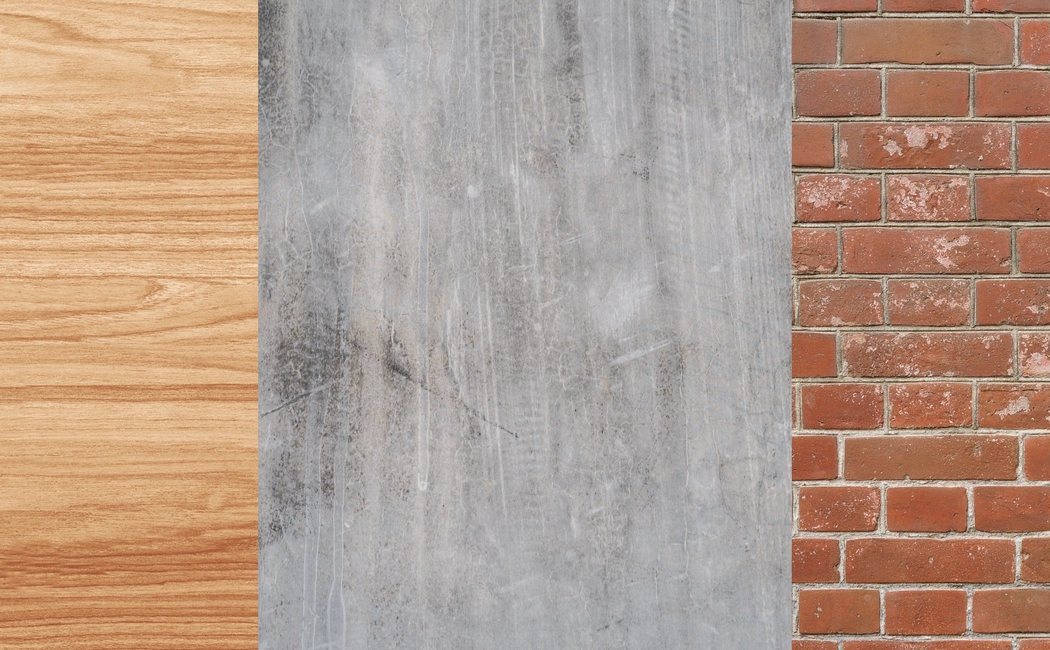 Madera, hormigón o ladrillo en la construcción